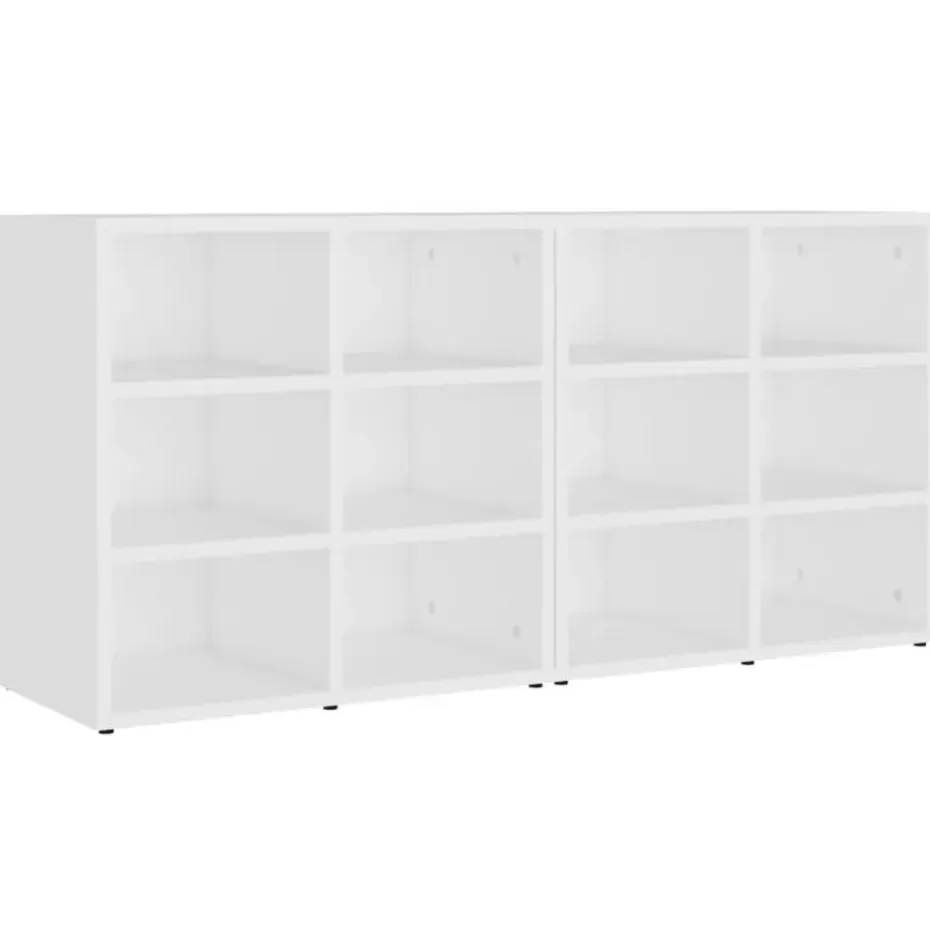 vidaXL - Schoenenrek - Wit - Bewerkt hout - 2 stuks