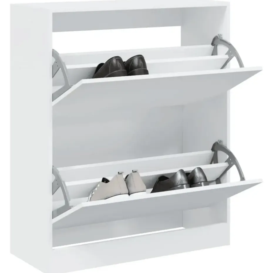vidaXL - Schoenenrek - Wit - Bewerkt hout - 80 x 34 x 96.5 cm