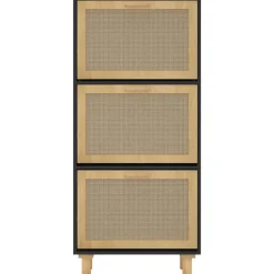 vidaXL - Schoenenrek - Zwart - Bewerkt hout