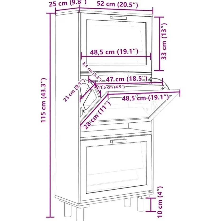 vidaXL - Schoenenrek - Zwart - Bewerkt hout