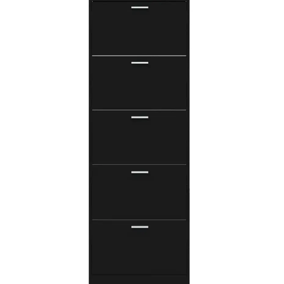 vidaXL - Schoenenrek - Zwart - Bewerkt hout