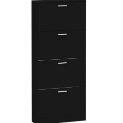 vidaXL - Schoenenrek - Zwart - Bewerkt hout