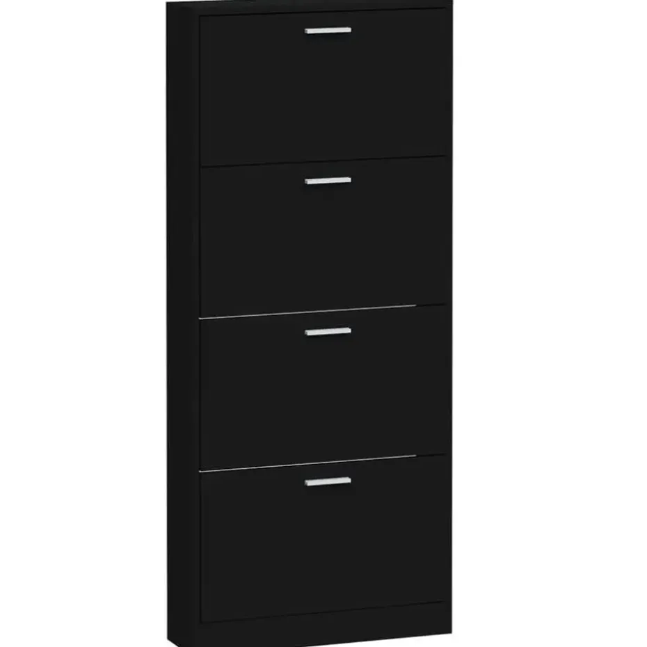 vidaXL - Schoenenrek - Zwart - Bewerkt hout