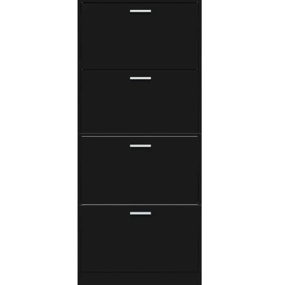 vidaXL - Schoenenrek - Zwart - Bewerkt hout