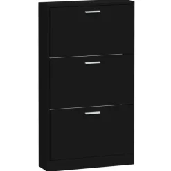 vidaXL - Schoenenrek - Zwart - Bewerkt hout