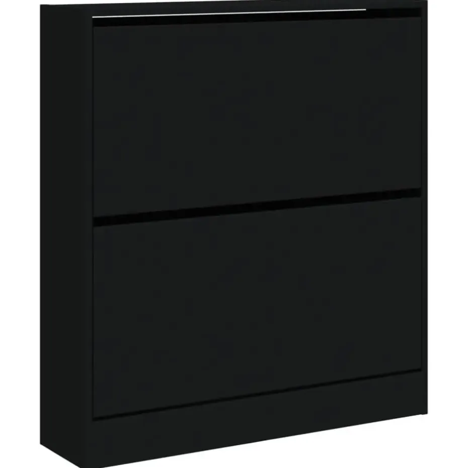 vidaXL - Schoenenrek - Zwart - Bewerkt hout - 80 x 21 x 87.5 cm