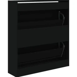 vidaXL - Schoenenrek - Zwart - Bewerkt hout - 80 x 21 x 87.5 cm