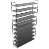 vidaXL - Schoenrek - Zwart - Stof - 100 x 29.5 x 170 cm
