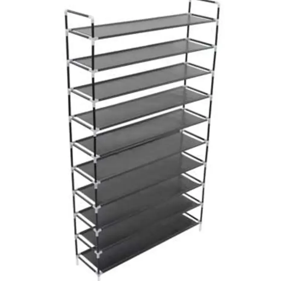 vidaXL - Schoenrek - Zwart - Stof - 100 x 29.5 x 170 cm