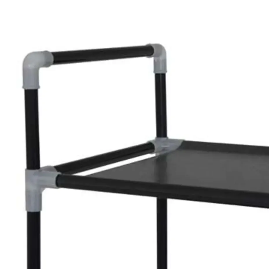 vidaXL - Schoenrek - Zwart - Stof - 100 x 29.5 x 170 cm