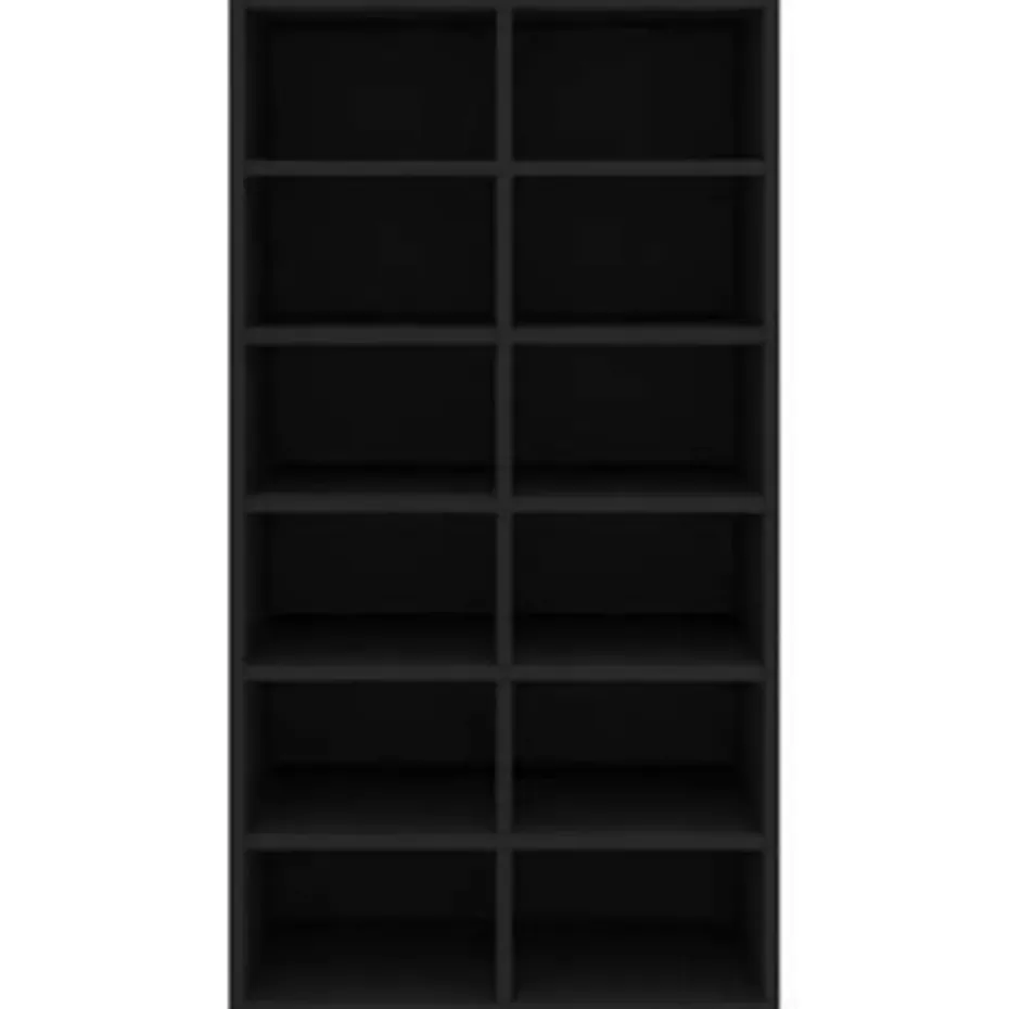 vidaXL - Schoenrek - Zwart - Bewerkt hout