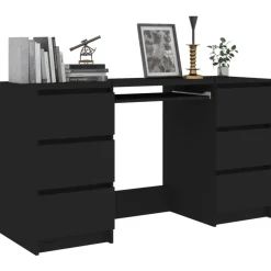 vidaXL - Schrijfbureau - Zwart - Bewerkt hout