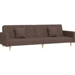 vidaXL - Slaapbank 2-zits - Taupe - Stof - Met kussens