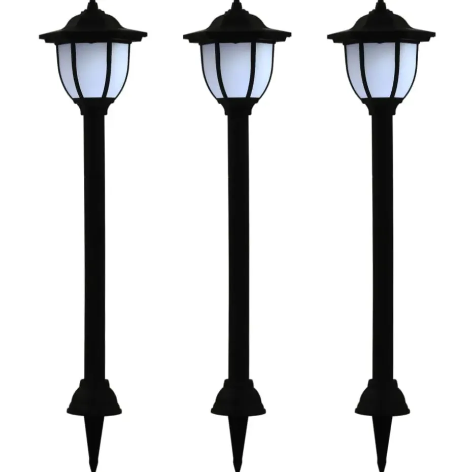 vidaXL - Solarlamp - Zwart - Polypropyleen - 3 stuks