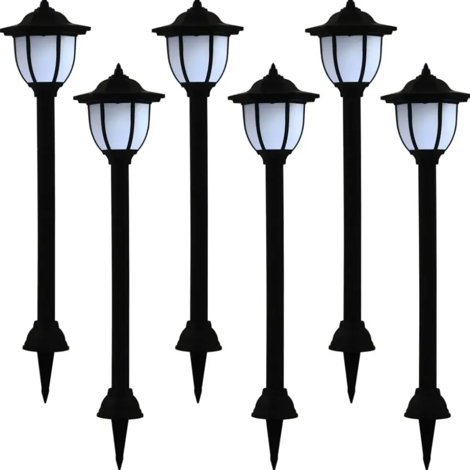 vidaXL - Solarlamp - Zwart - Polypropyleen - 6 stuks