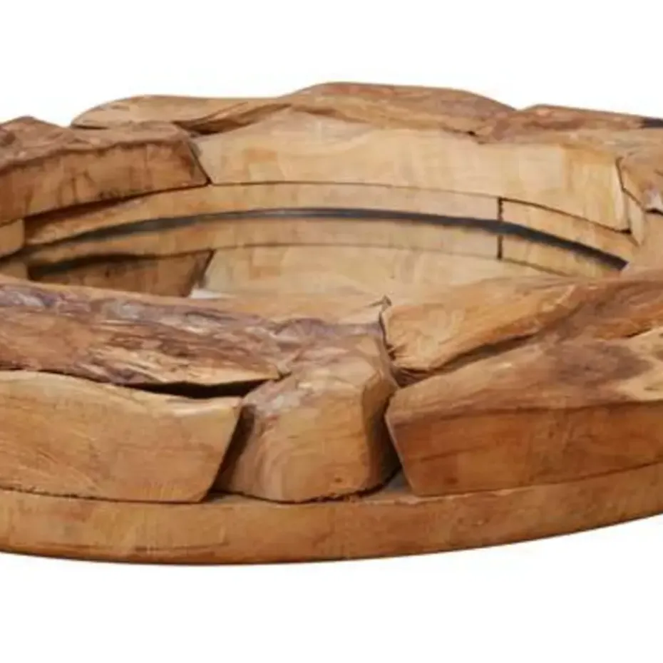 vidaXL - Spiegel - Bruin - Teakhout - 80 cm
