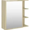 vidaXL - Spiegelkast - Bruin - Bewerkt hout