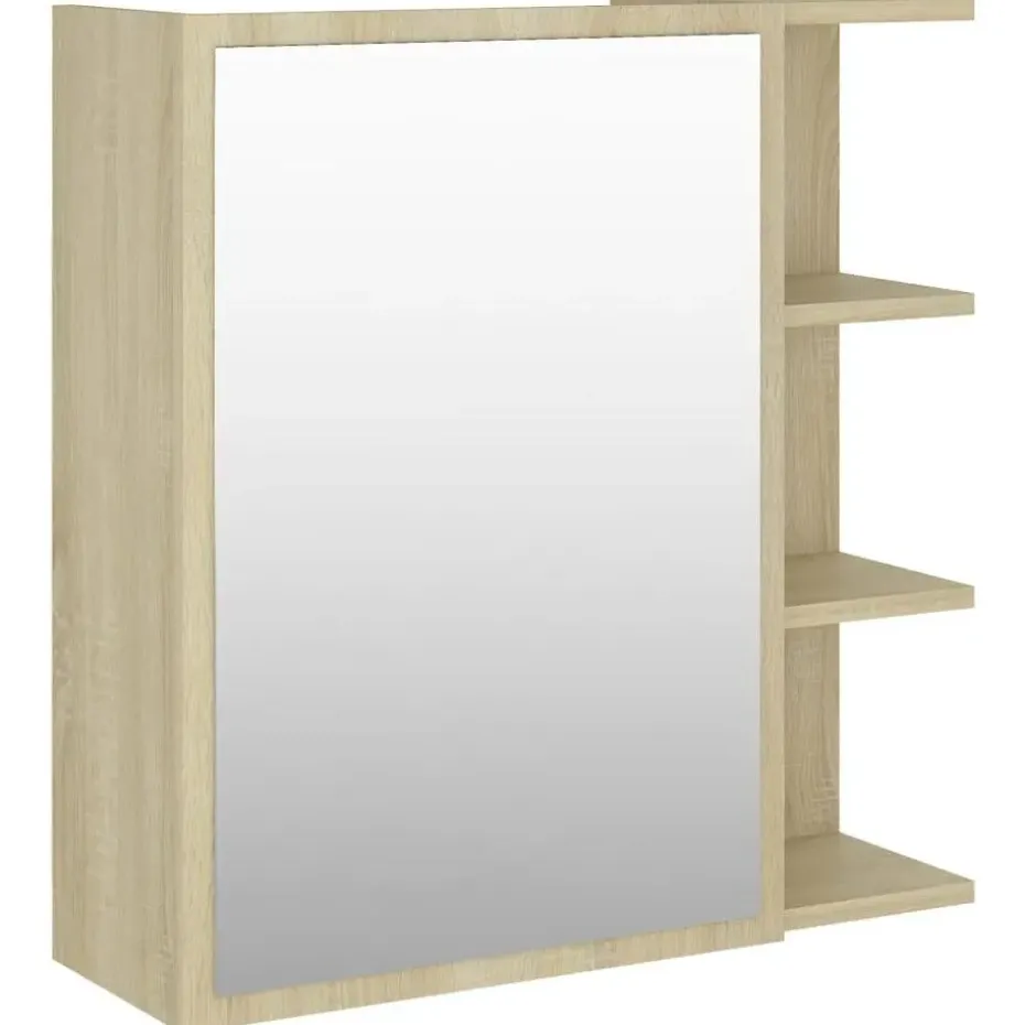 vidaXL - Spiegelkast - Bruin - Bewerkt hout