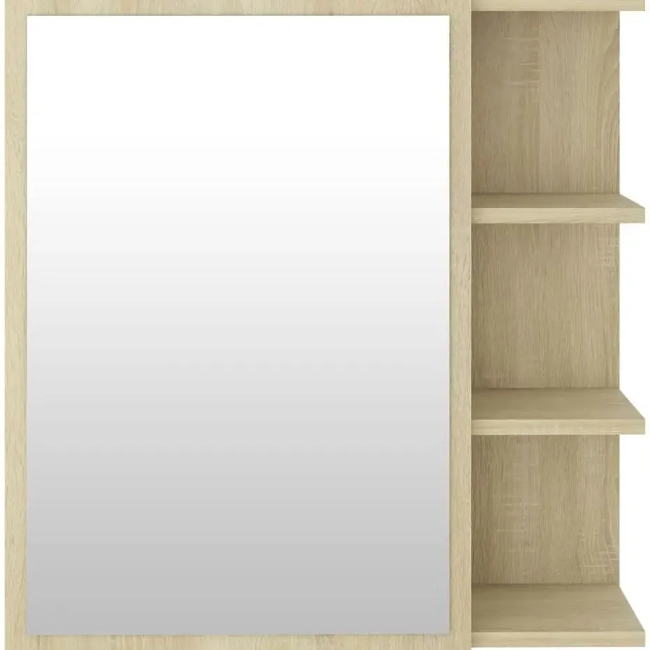 vidaXL - Spiegelkast - Bruin - Bewerkt hout
