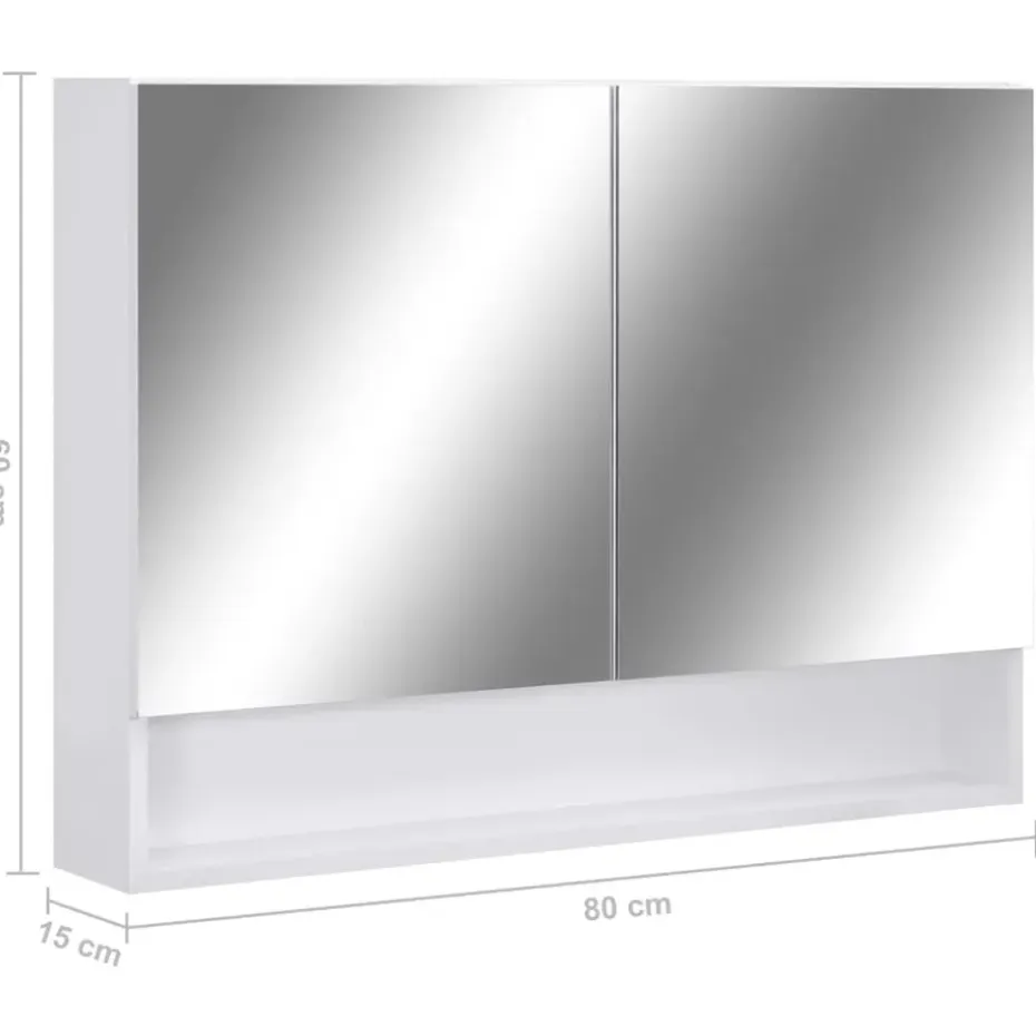 vidaXL - Spiegelkast - Wit - MDF