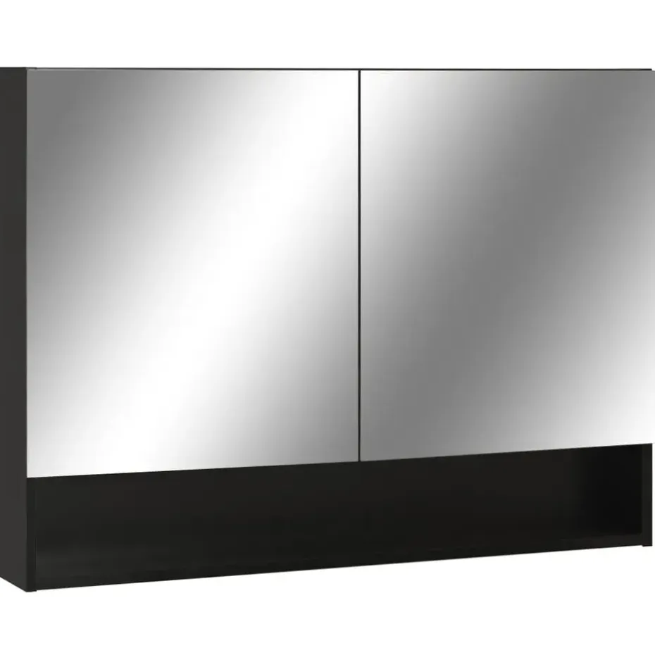 vidaXL - Spiegelkast - Zwart - MDF