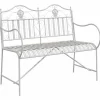 vidaXL - Staal Tuinbank - Wit - 103,5x59x89 cm