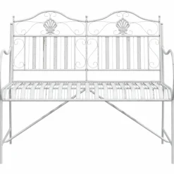 vidaXL - Staal Tuinbank - Wit - 103,5x59x89 cm