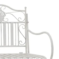 vidaXL - Staal Tuinbank - Wit - 103,5x59x89 cm