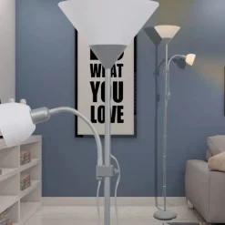 vidaXL - Staande Lamp - Grijs - Staal