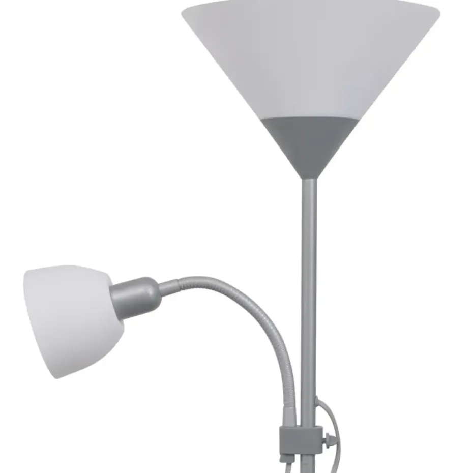 vidaXL - Staande Lamp - Grijs - Staal