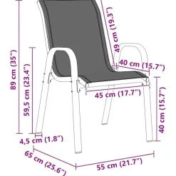 vidaXL - Stapelbare Tuinstoel - Zwart - Stof