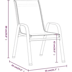 vidaXL - Stapelbare Tuinstoel - Zwart - Stof