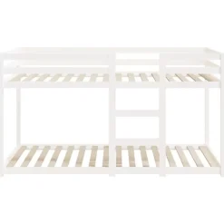 vidaXL - Stapelbed met zijladder - Wit - Massief grenenhout - 90x200 cm