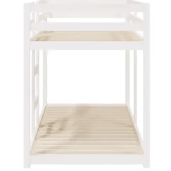 vidaXL - Stapelbed met zijladder - Wit - Massief grenenhout - 80x200 cm