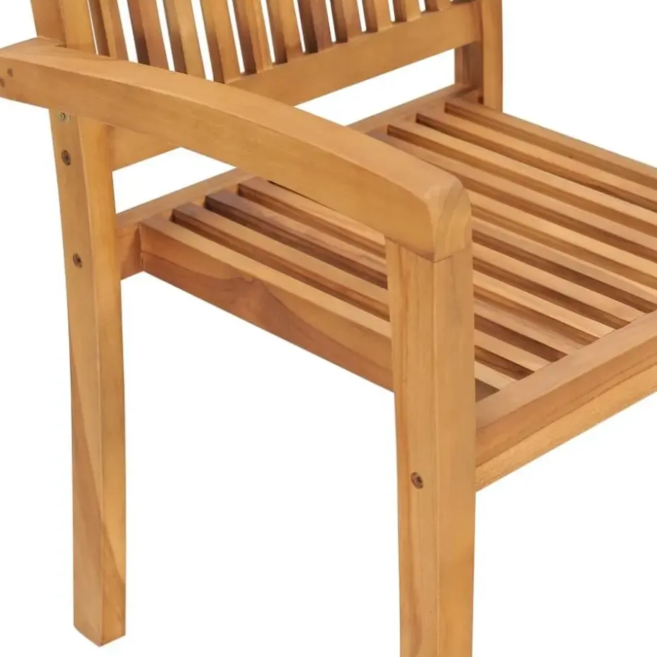 vidaXL - Stapelstoelen - Kussens - Grijs - Hout - 4 stuks