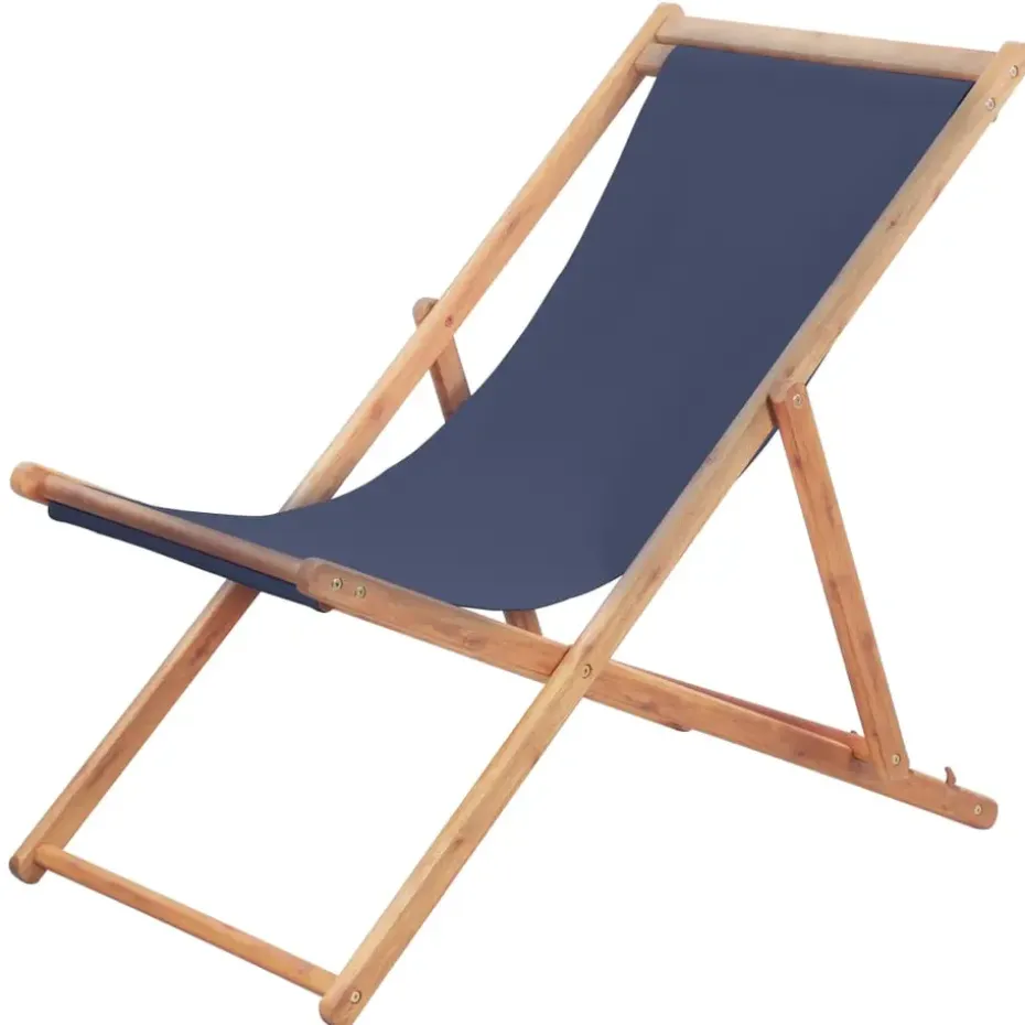 vidaXL - Strandstoel - Blauw - Stof