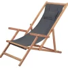 vidaXL - Strandstoel - Grijs - Stof