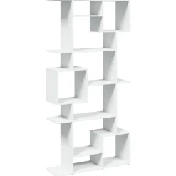 vidaXL - Symmetrische Boekenkast met vakken - Wit - Bewerkt hout - 92x29x188 cm