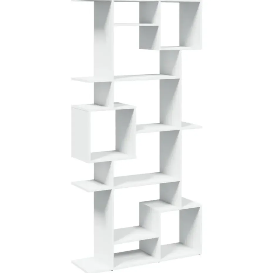 vidaXL - Symmetrische Boekenkast met vakken - Wit - Bewerkt hout - 92x29x188 cm