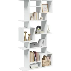 vidaXL - Symmetrische Boekenkast met vakken - Wit - Bewerkt hout - 92x29x188 cm
