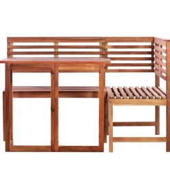 vidaXL - Tafel En Bankenset - Bruin - Hout