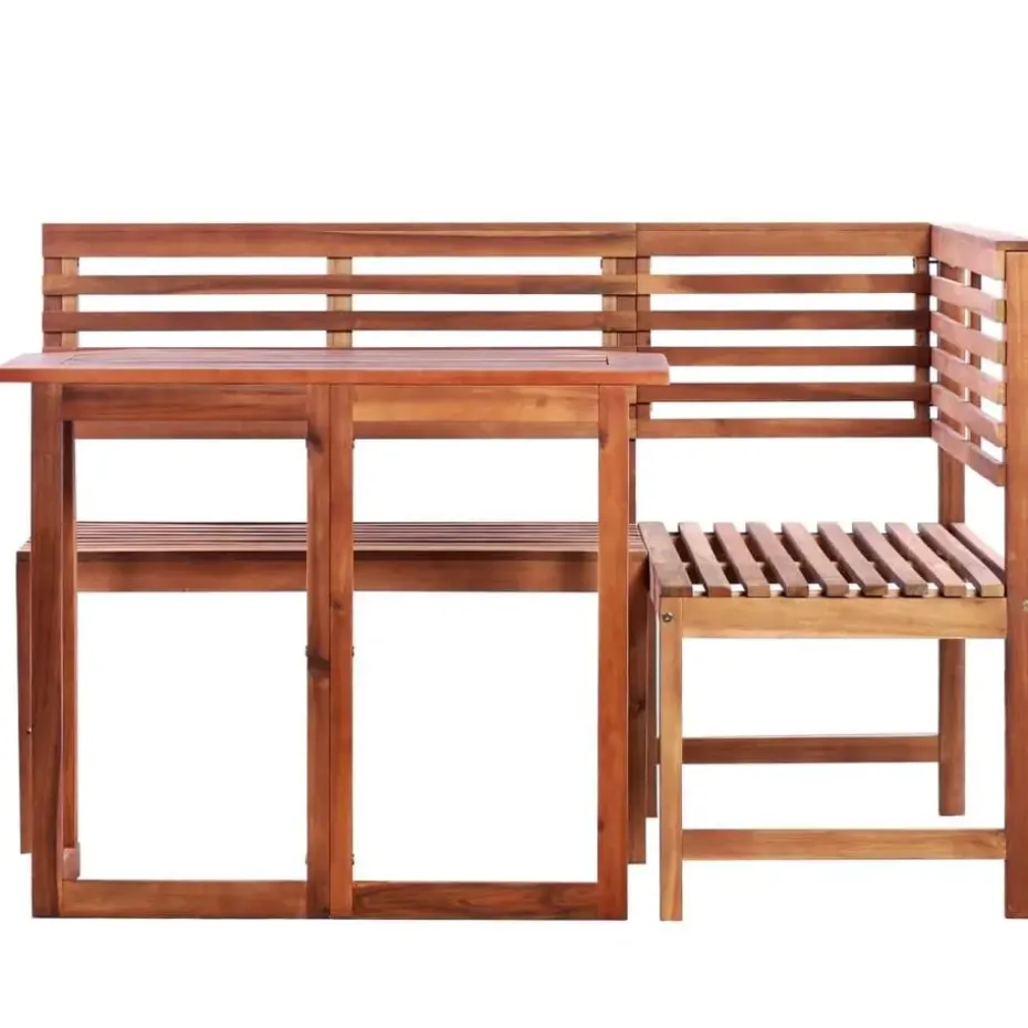 vidaXL - Tafel En Bankenset - Bruin - Hout