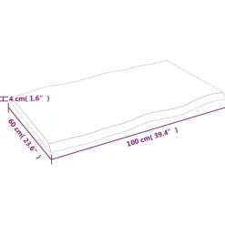 vidaXL - Tafelblad - Bruin - Eikenhout - 100 x 60 x 4 cm