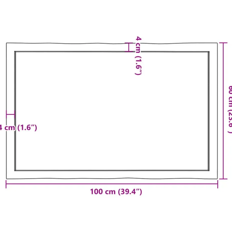 vidaXL - Tafelblad - Bruin - Eikenhout - 100 x 60 x 4 cm