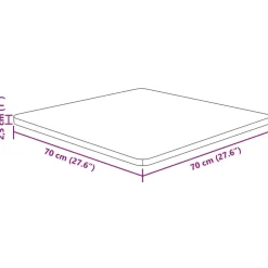 vidaXL - Tafelblad - Bruin - Eikenhout - 70 x 70 x 2.5 cm