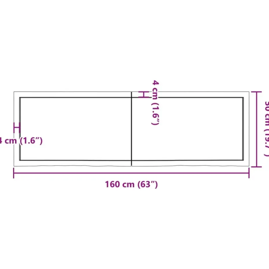 vidaXL - Tafelblad - Bruin - Hout - 160 x 50 x 6 cm