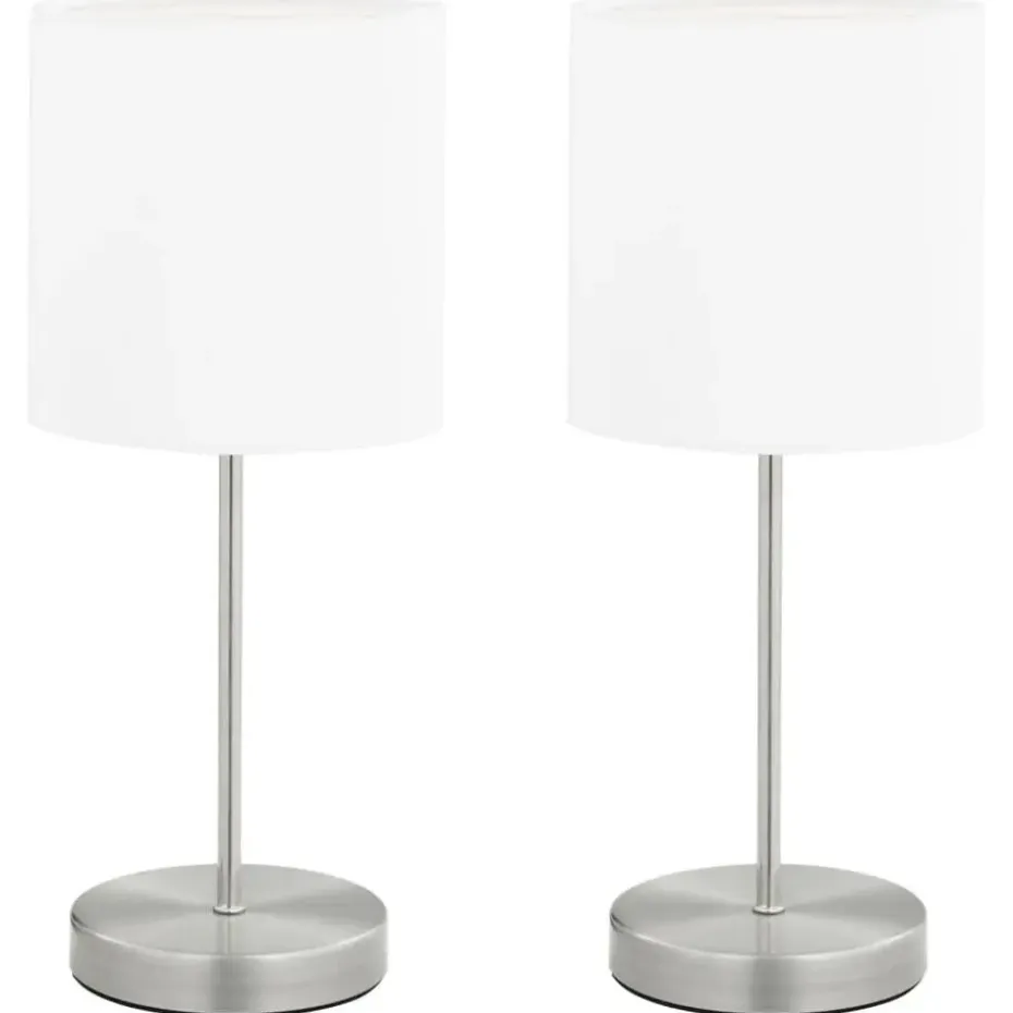 vidaXL - Tafellamp - Wit - Metaal - 2 stuks