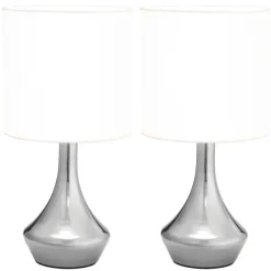 vidaXL - Tafellamp - Wit - Metaal - 2 stuks