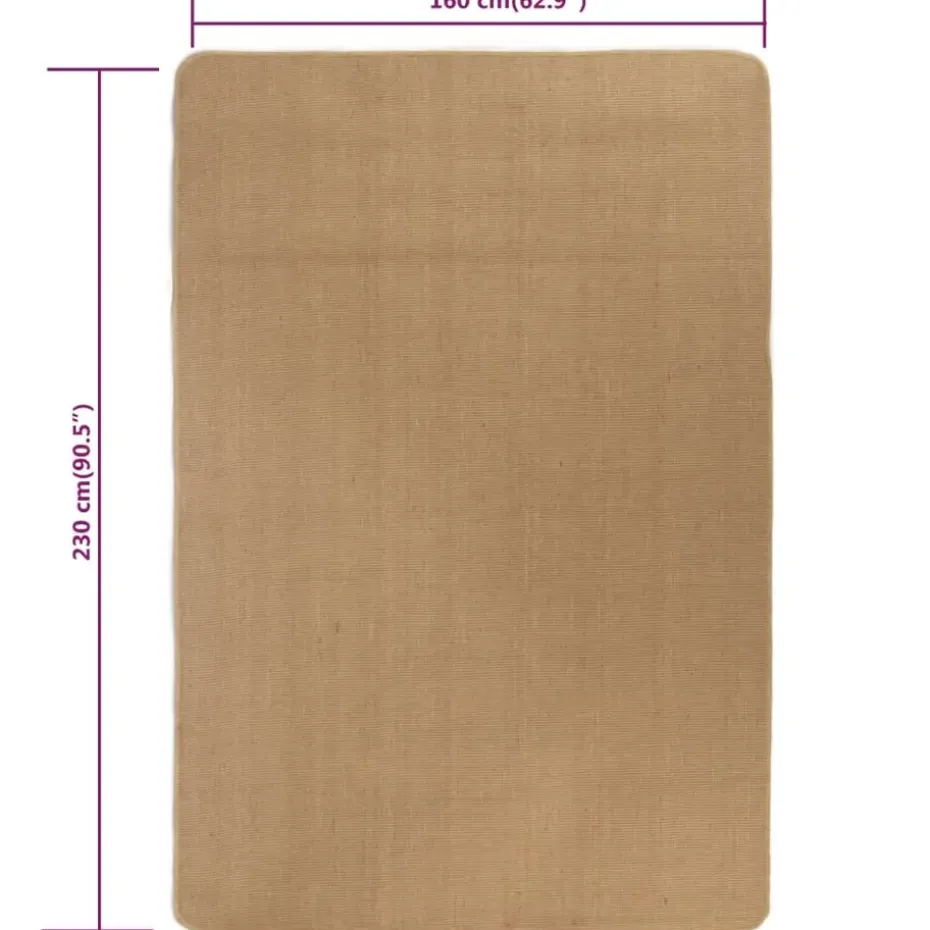 vidaXL - Tapijt - Beige - Jute - 160 x 230 cm
