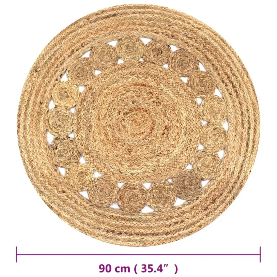 vidaXL - Tapijt - Beige - Jute - 90 cm